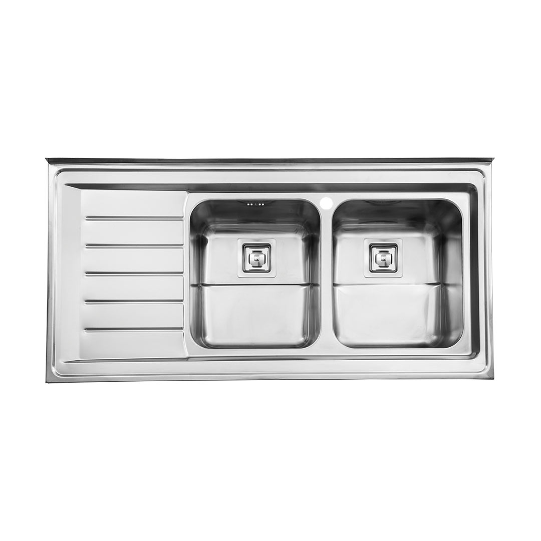 سینک ظرفشویی دو لگنه فانتزی البرز کد 735 روکار (لگن راست)